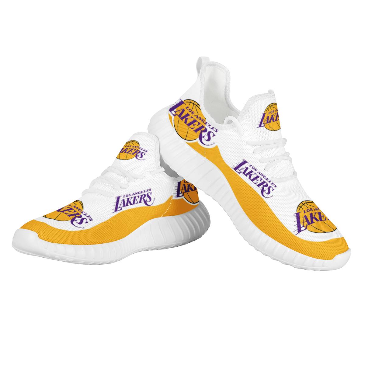 Women's Los Angeles Lakers Mesh Knit Sneakers/Shoes 005